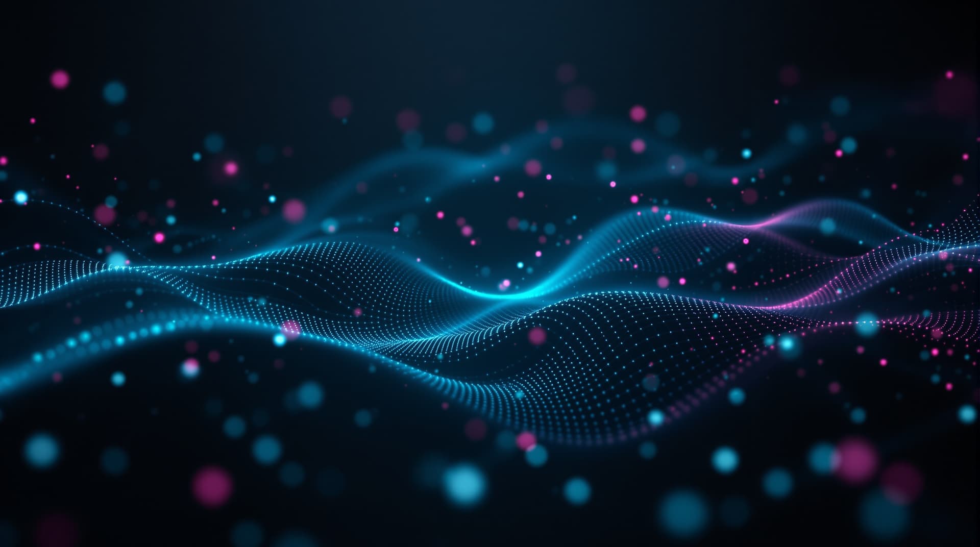 Abstract network of cyan data lines on a dark field